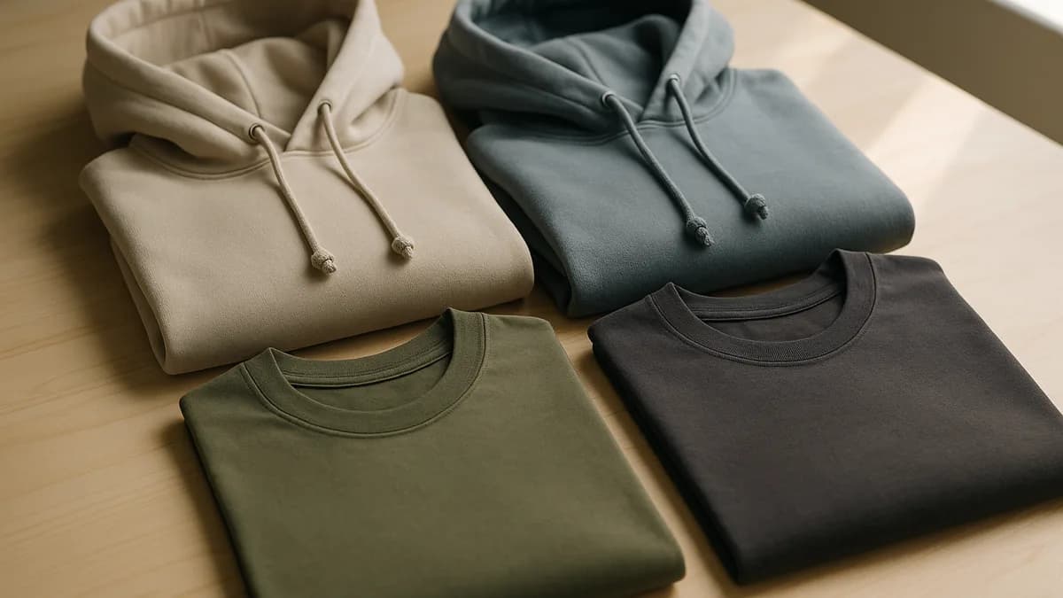 Promotional products ROI and branded merchandise impressions, premium custom apparel folded in a Los Angeles studio (promotional-products-roi-2026)