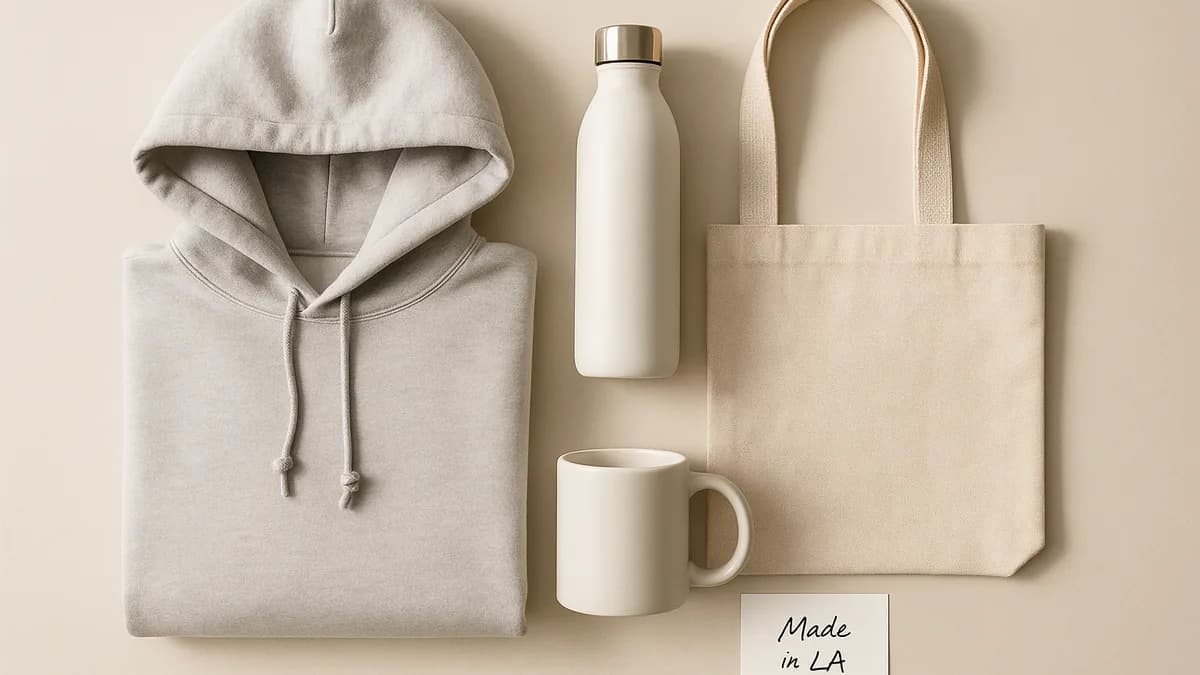 Employee gift ideas by occasion, premium made-in-LA merch in a studio (employee-gift-ideas-by-occasion)